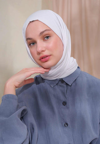 Cotton Crinkle Hijab White