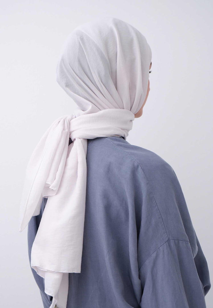 Cotton Crash Hijab White