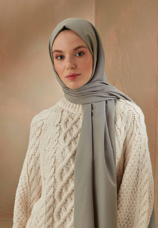 Cotton Viscose Hijab Ember Gray