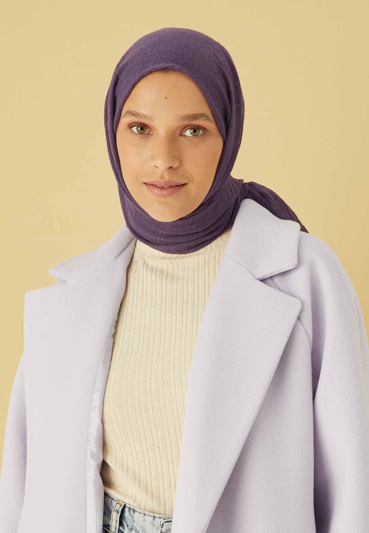 Crinkle Cotton Hijab Lilac