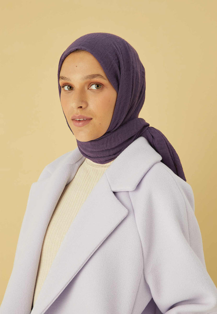 Crinkle Cotton Hijab Lilac