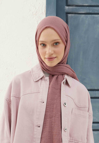 Crinkled Hijab Dusty Rose