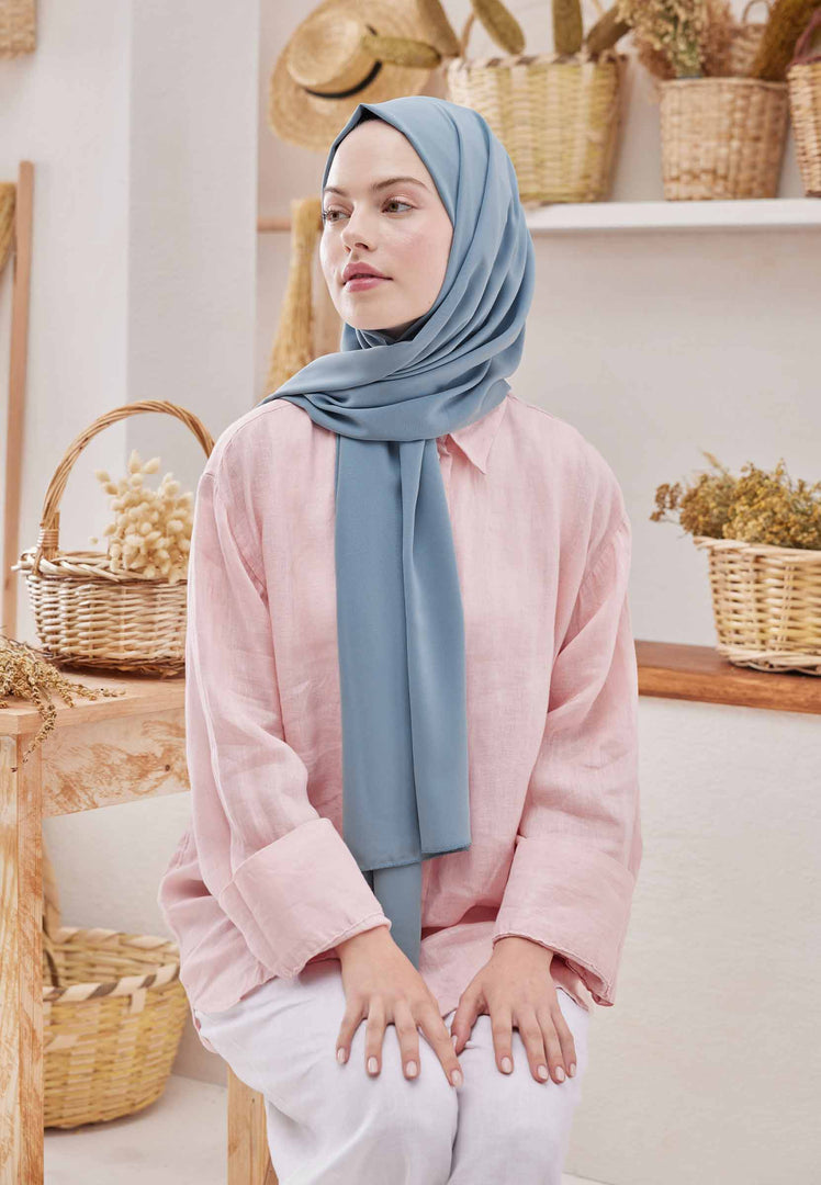Medina Silk Hijab Blue