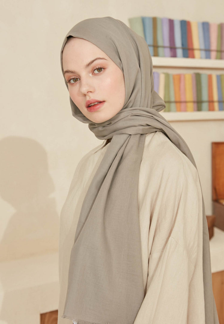 Thin Cotton Voile Hijab Silver