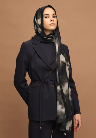 BATİK DESEN RAMİ ŞAL ANTRASİT