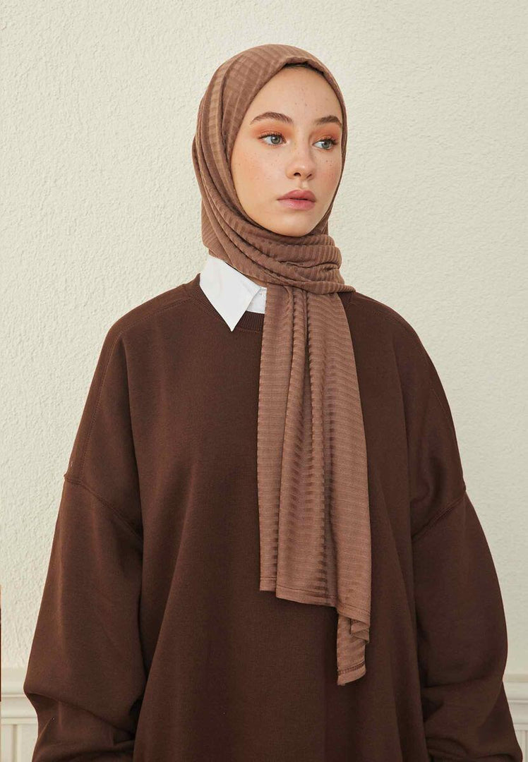 Comfy Combed Cotton Hijab Dusty Brown