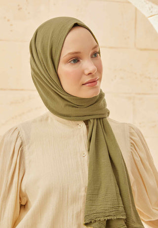 Organic Cotton Hijab Grass Green