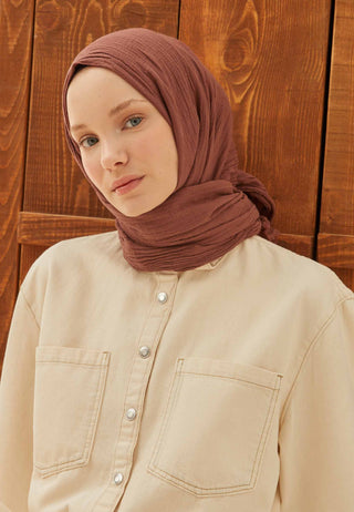 Organic Cotton Hijab Reddish Brown