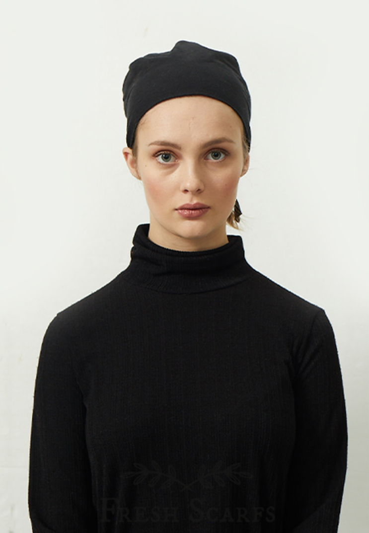 Seamless Straight Bonnet (Eva) Black