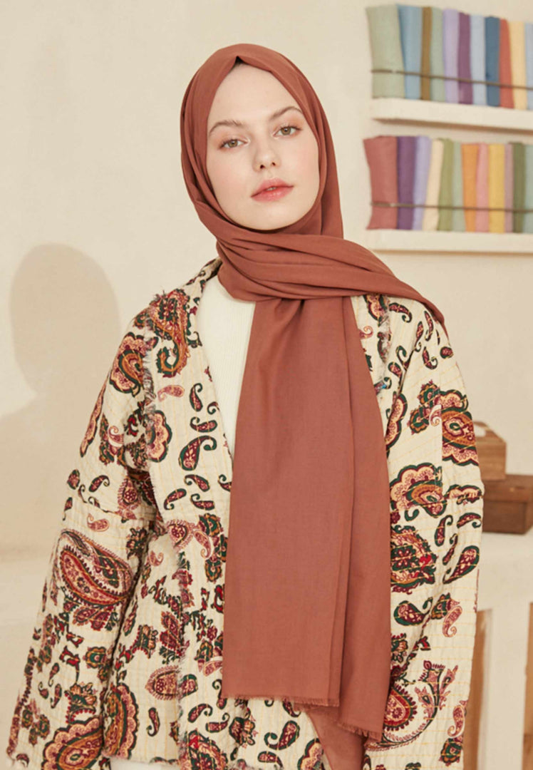 Thin Cotton Voile Hijab Hot Coffee