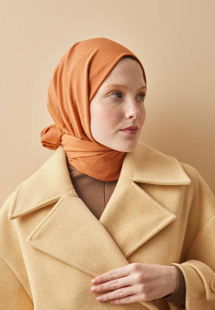 Cotton Crash Hijab Pastel Orange