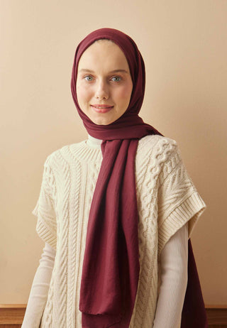 Cotton Crinkle Hijab Burgundy