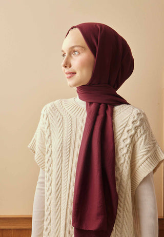 Cotton Crinkle Hijab Burgundy