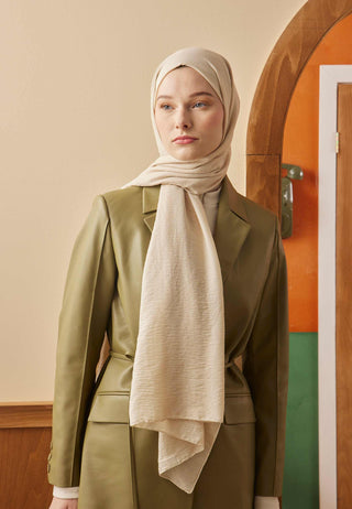 Cotton Crinkle Hijab Cream