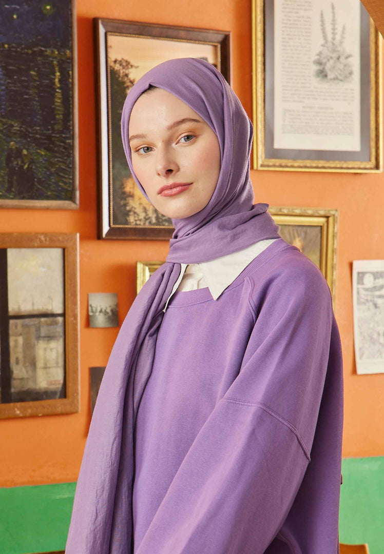 Cotton Crash Hijab Lavender