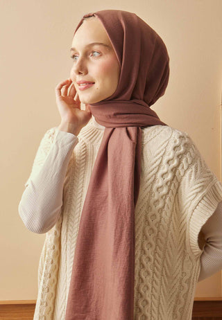 Cotton Crinkle Hijab Cinnamon Bark