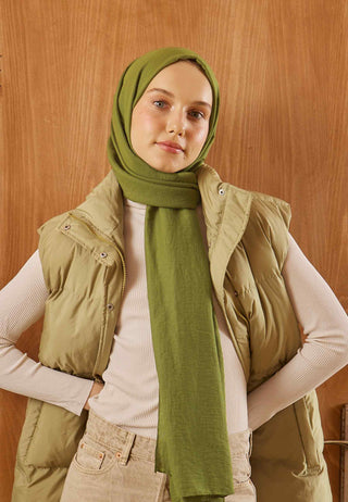 Cotton Crinkle Hijab Olive