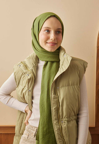 Cotton Crinkle Hijab Olive