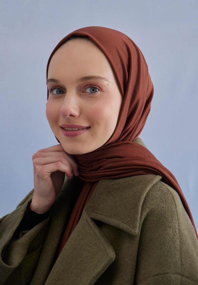 Jersey Hijab Deep Brown
