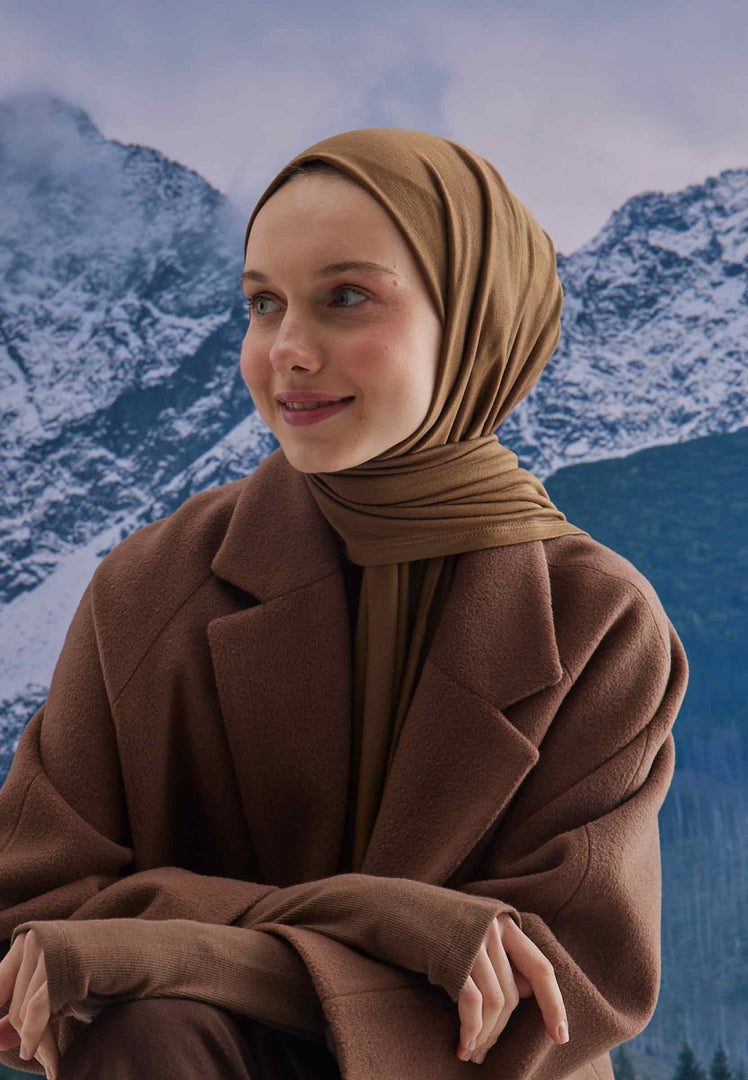 Jersey Hijab Golden Brown