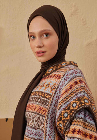 Jersey Hijab Dark Brown