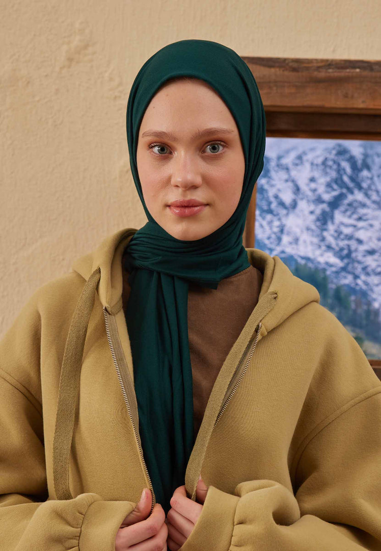 Jersey Hijab Dark Green
