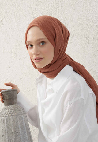 Crinkle Hijab Cinnamon Bark