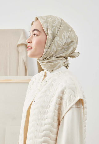 VIOLET DESEN PAMUK İPEK EŞARP PASTEL YEŞİL