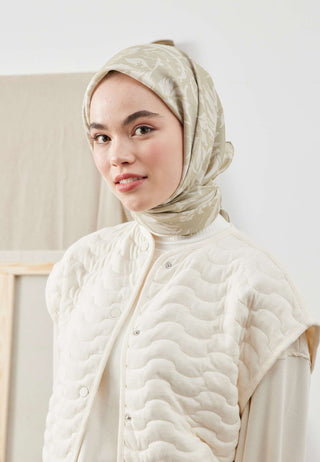 VIOLET DESEN PAMUK İPEK EŞARP PASTEL YEŞİL