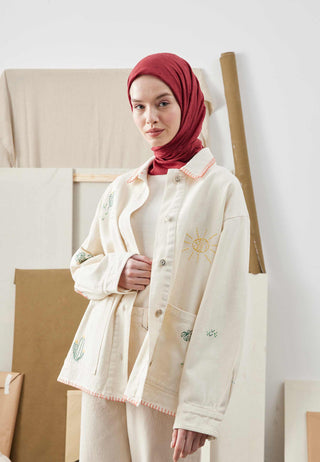 Bamboo Scarf Light Burgundy