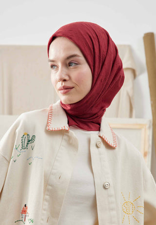 BAMBU EŞARP AÇIK BORDO