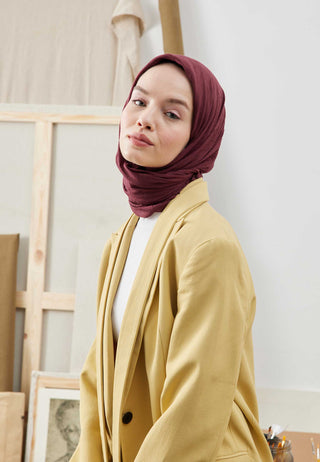 BAMBU EŞARP KOYU BORDO