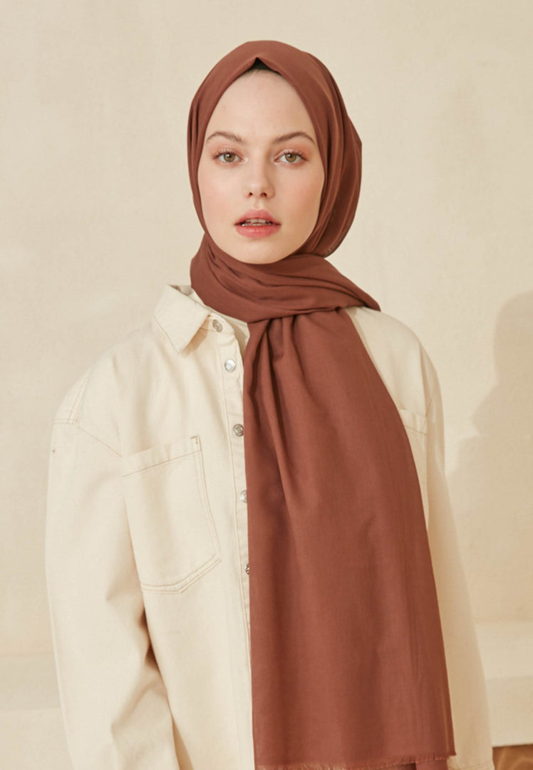 Thin Cotton Voile Hijab Cocoa