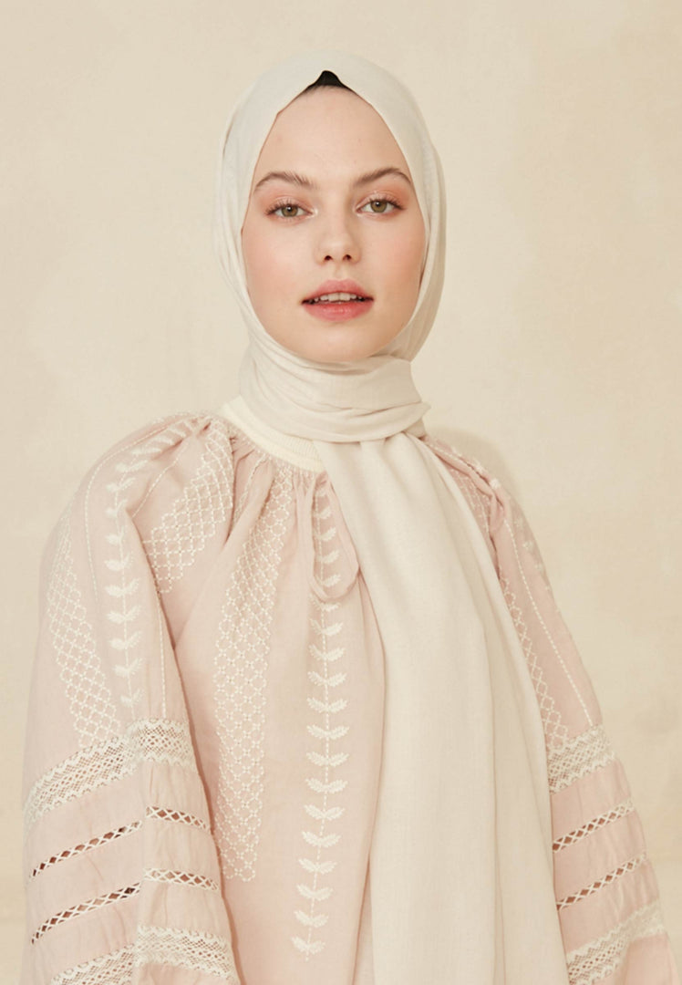 Thin Cotton Voile Hijab Pearl