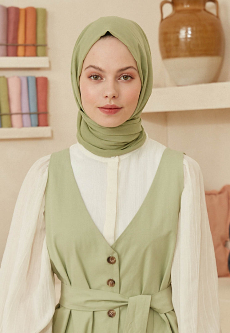 Thin Cotton Voile Hijab Sage