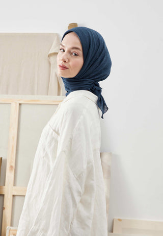 BAMBU EŞARP KOYU LACIVERT