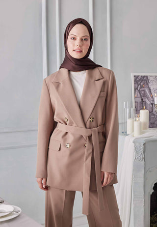 Shimmering Hijab Deep Brown