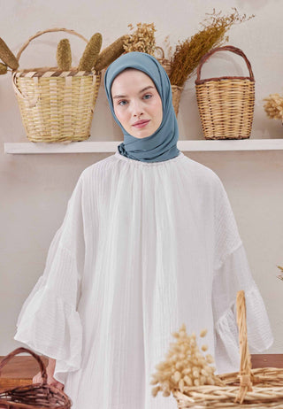 MEDİNE İPEĞİ EŞARP GÖK MAVİ