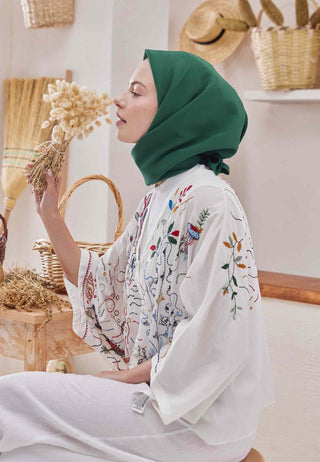 MEDİNE İPEĞİ EŞARP KOYU YEŞİL