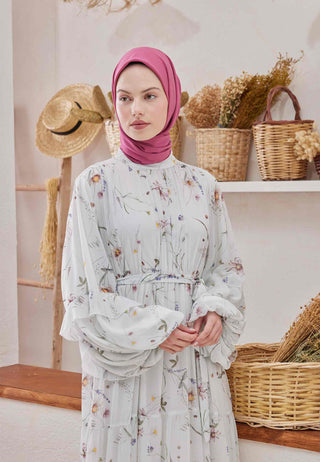 MEDİNE İPEĞİ EŞARP VINTAGE ROSE