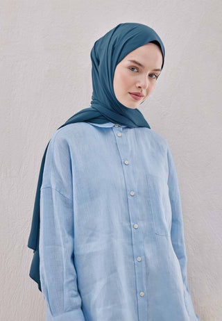 MEDİNE İPEĞİ ŞAL KOYU MAVİ