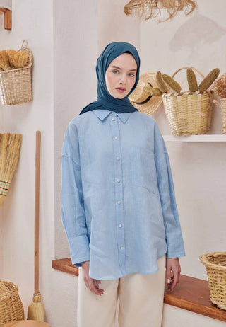 MEDİNE İPEĞİ ŞAL KOYU MAVİ