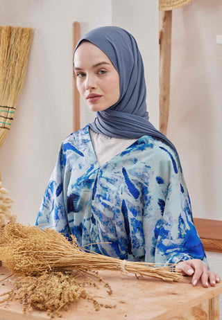 Medina Silk Hijab Blue-Gray