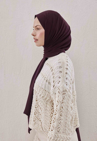 Medina Silk Hijab Eggplant Purple