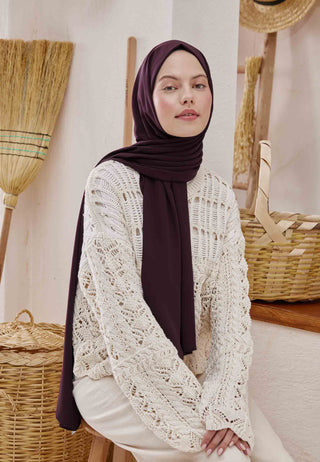 Medina Silk Hijab Eggplant Purple