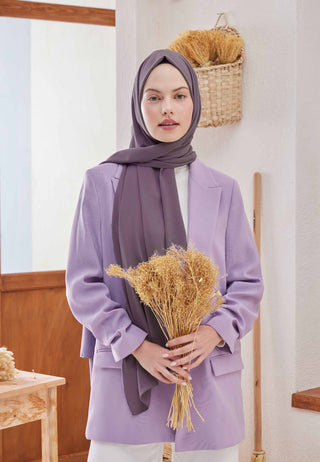 MEDİNE İPEĞİ ŞAL PUSLU MOR