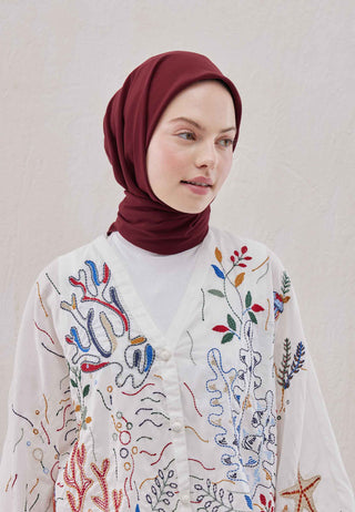 MEDİNE İPEĞİ EŞARP BORDO