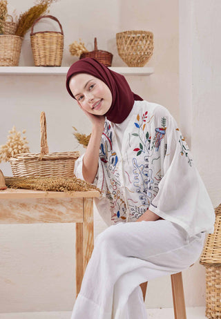 MEDİNE İPEĞİ EŞARP BORDO