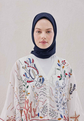 MEDİNE İPEĞİ EŞARP GECE MAVİSİ