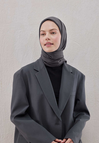 Medina Silk Scarf Dark Gray